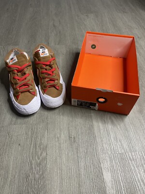 Nike Blazer Low x Sacai British Tan 2021 Men s Shoes Size 5.5 Brown DD1877-200