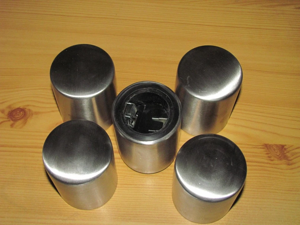 WERBEARTIKEL R. KAISER 5 Stück Flaschenöffner / Kapselheber Push Up ( Edelstahl )