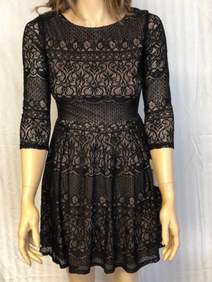 Junior's NWOT B.Darlin Lace Overlay Three-Quarter Sleeve Dress Size 5/6