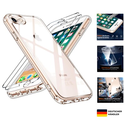 Nie Vergilbung Klar Hülle für iPhone SE 2022/2020 3./2. Generation / iPhone 8...