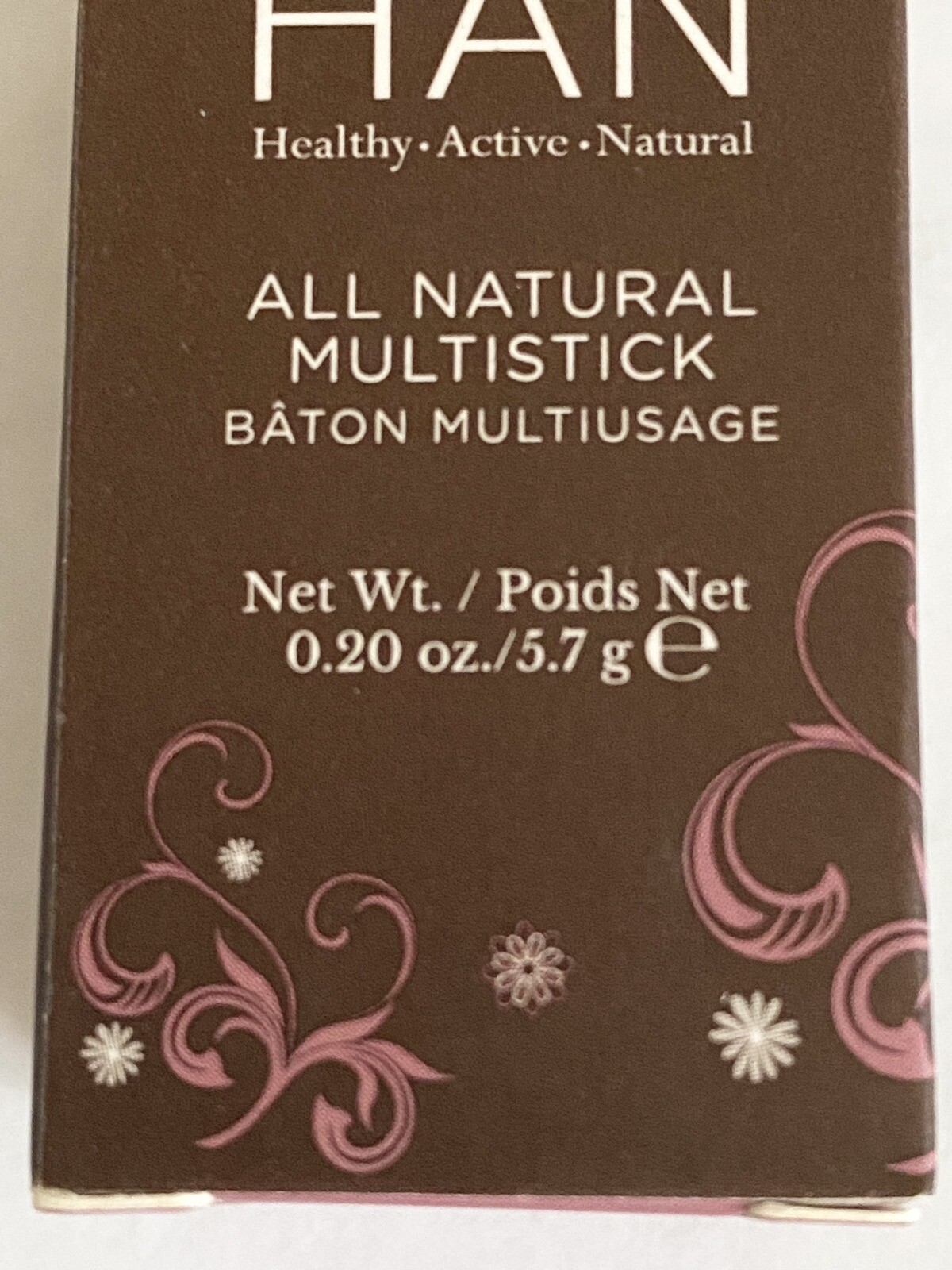 HAN Skincare Cosmetics All Natural 3 in 1 Multistick Rose Berry.20oz NIB+Sample