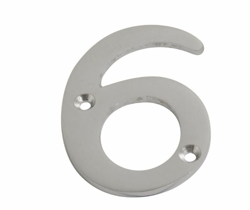 Satin Chrome Door Numbers & Letters 3" ( 75 mm ) House Flat Apartment