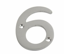 Satin Chrome Door Numbers & Letters 3" ( 75 mm ) | House Flat Apartment Shop