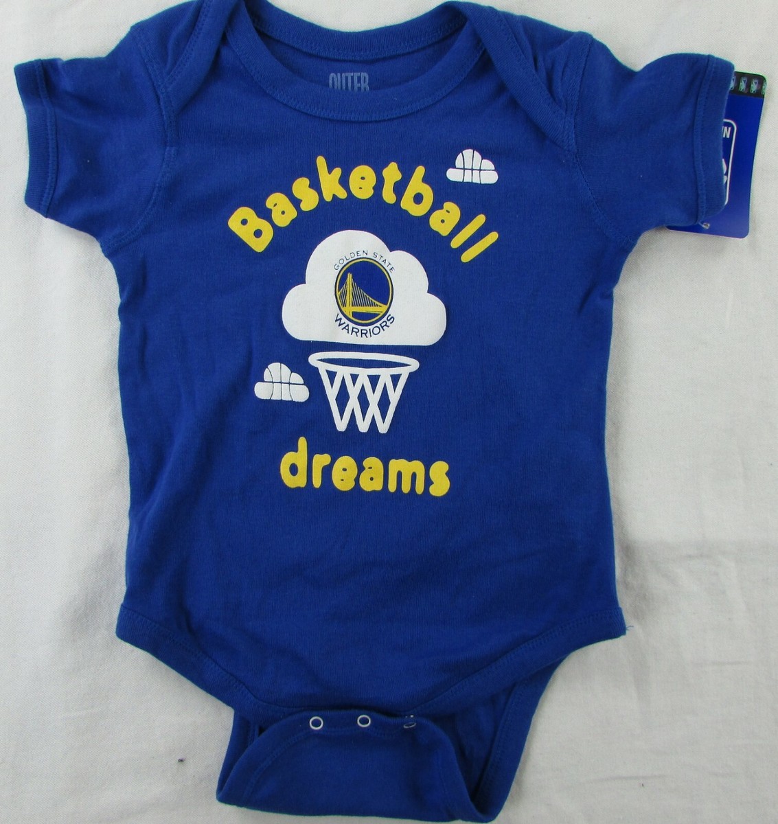 Golden State Warriors NBA Outer Stuff Baby Royal Blue Short Sleeve Bodysuit