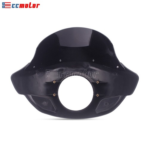 5-3/4" Headlight Fairing Windshield For Harley Softail Touring 35mm-49mm Forks - Picture 9 of 11