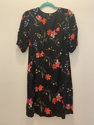 knee length maternity dress Black Cotton Flax Fit and Flare Knee Length Pre and Post Maternity Dress 54" / Tall (5'7" and above)