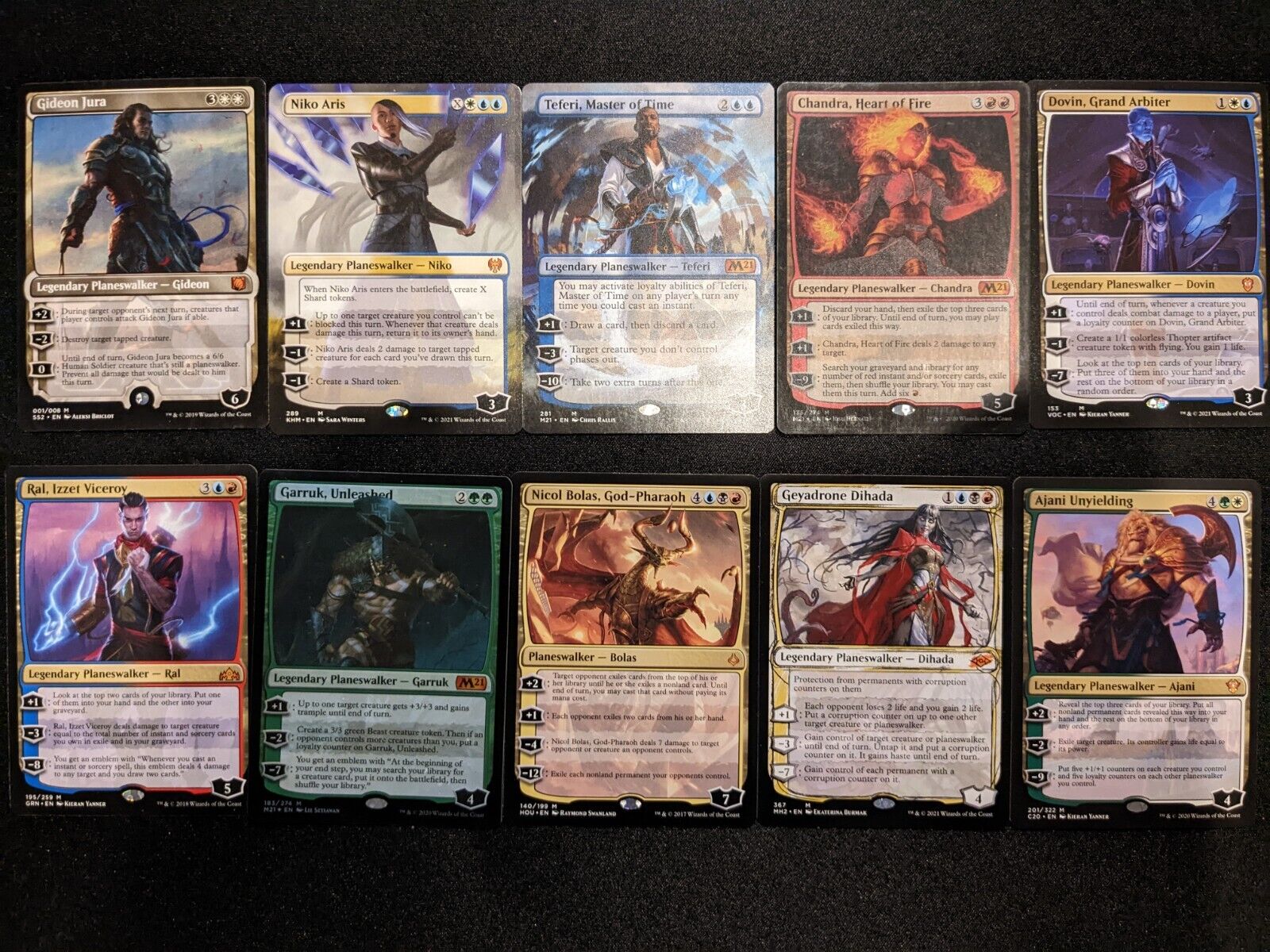 Lot of 10 MTG Magic the gathering planeswalkers - Mythic Rares - Borderless  NM