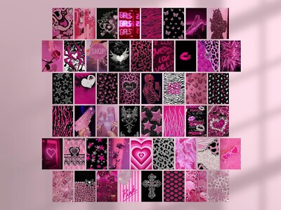 Mcbling Room Decor Aesthetic Wall Collage Kit, Trashy Y2k Posters for Girls BDRM