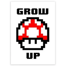 Gift Sticker : Mushroom Grow Up Bros Geek Mario Game Gaming