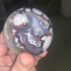 Healing Crystal Lot-African Bloodstone Tower+Black Flower Agate Sphere — photo 10