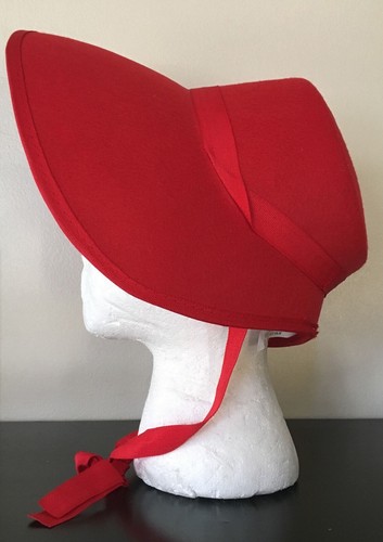 Red Felt Bonnet Hat Adult Costume 