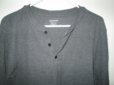 Mens Joe Boxer Large Thermal Shirt Quarter Button, Great Used Condition