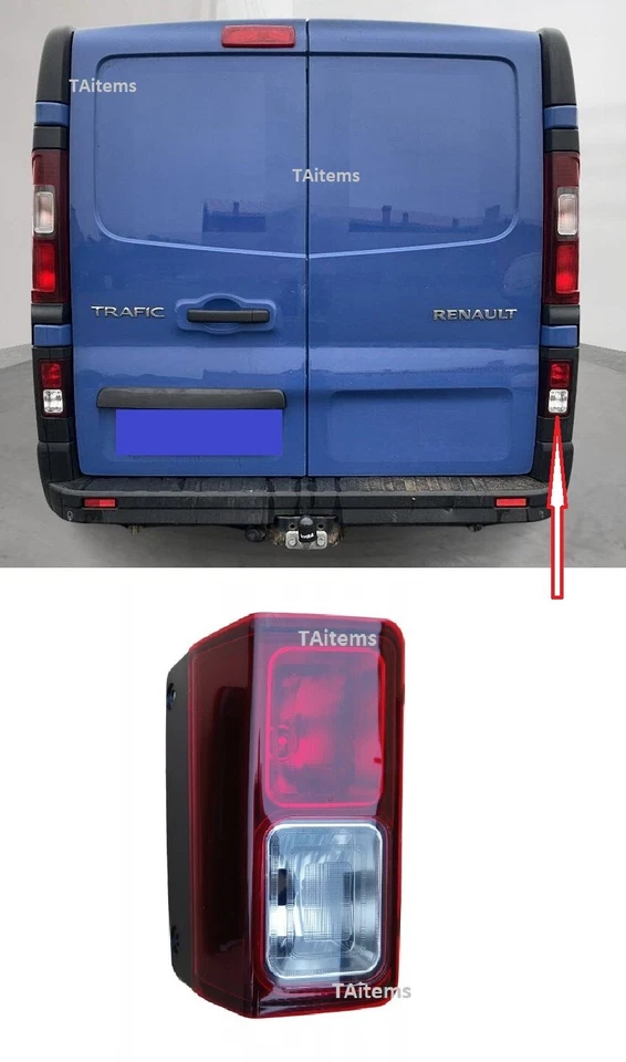 PAIR REAR TAIL L+R FOG+REVERSE LIGHTS FOR RENAULT TRAFIC 2014-2023 LHD FOR EU - Image 3 of 4