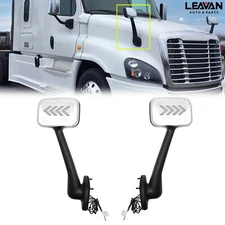 For 2008-2016 Freightliner Cascadia Hood Mirrors Chrome W/Turn Signal Left&Right