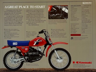 1985 Kawasaki KD80M double-sided brochure-literature KD 80 OEM | eBay