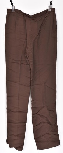 NWT BRIONI Brown Wool Flat Front Straight Leg Lightweight Pants 12 (EU 48) - Picture 5 of 6