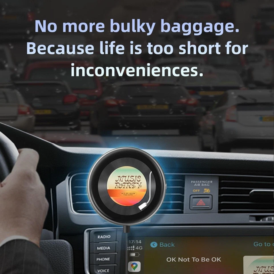 Carplay Car Connector with Screen Wired To Wireless Carplay Box Portable Adapter - Image 4 of 4