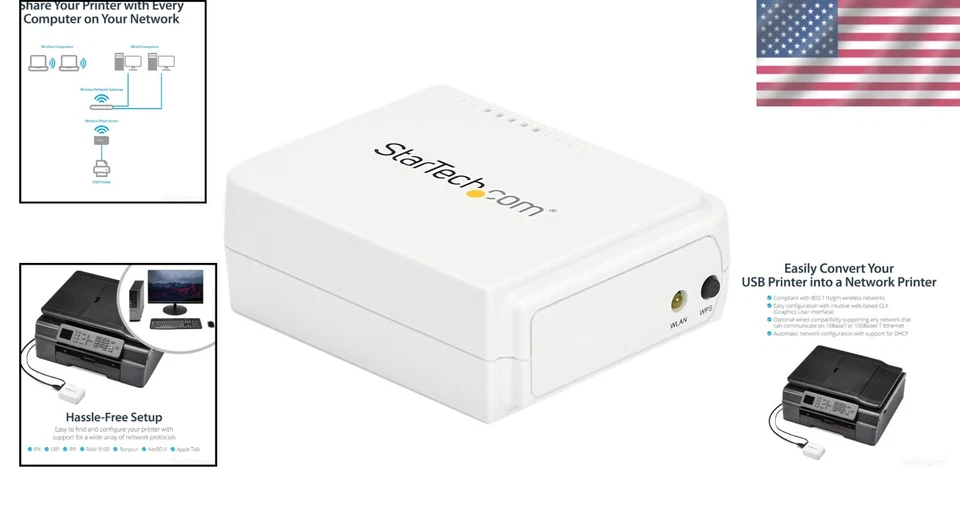 USB Printer Server - Windows 10 Compatible - TAA Certified - Image 2 of 4