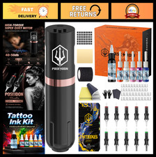 Wireless Rotary Tattoo Gun Kit - Lightweight Pen Machine, 1500mAh Battery, Ink S
