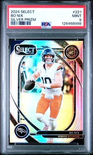 2024 PANINI SELECT SILVER PRIZM #221 BO NIX ROOKIE RC PSA 9