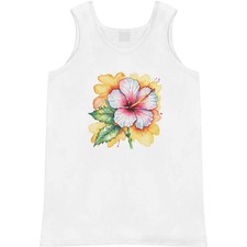 'Watercolour Style Hibiscus' Adult Vest / Tank Top AV064289 