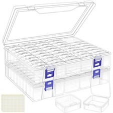 Bead Organizer Box, 46Pcs Small Bead Organizers and Storage Plastic Cases, Mi...