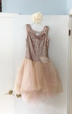 Weissman rose gold ballet dance costume dress adult medium MA
