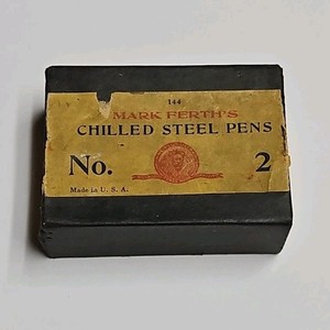 Vintage Mark Ferth's No. 2 Chilled Steel Pen Nibs Calligraphy Box of 91 (READ)
