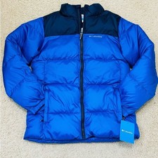 Columbia Kids' Puffect II Puffer Coat Jacket Collegite Navy Boy Sz M DEFECT