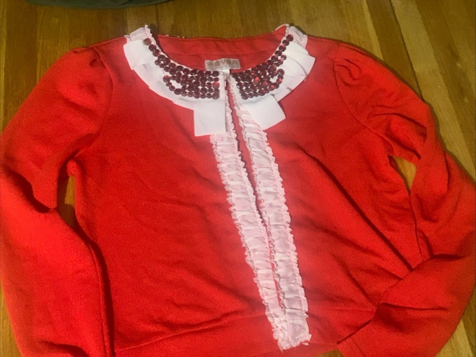 Fever Occasion Red/pink Embellished Cardigan Size 10