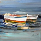 SEASCAPE BOAT Oil painting UKRAINE DEMENKO NATALIA 8X8