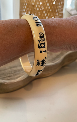 Jessica Kagen Cushman JKC Statement Bangle Ivory Bracelet Lions 