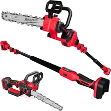 2-IN-1 Cordless 10-Inch Pole Saw and Chainsaw Compatible with Milwaukee M18 18V
