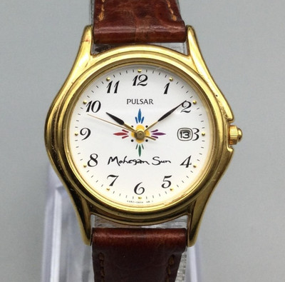 Pulsar Womens Watch 28mm Dial Tone Mohegan Sun Date VX82-0AR0 New Battery