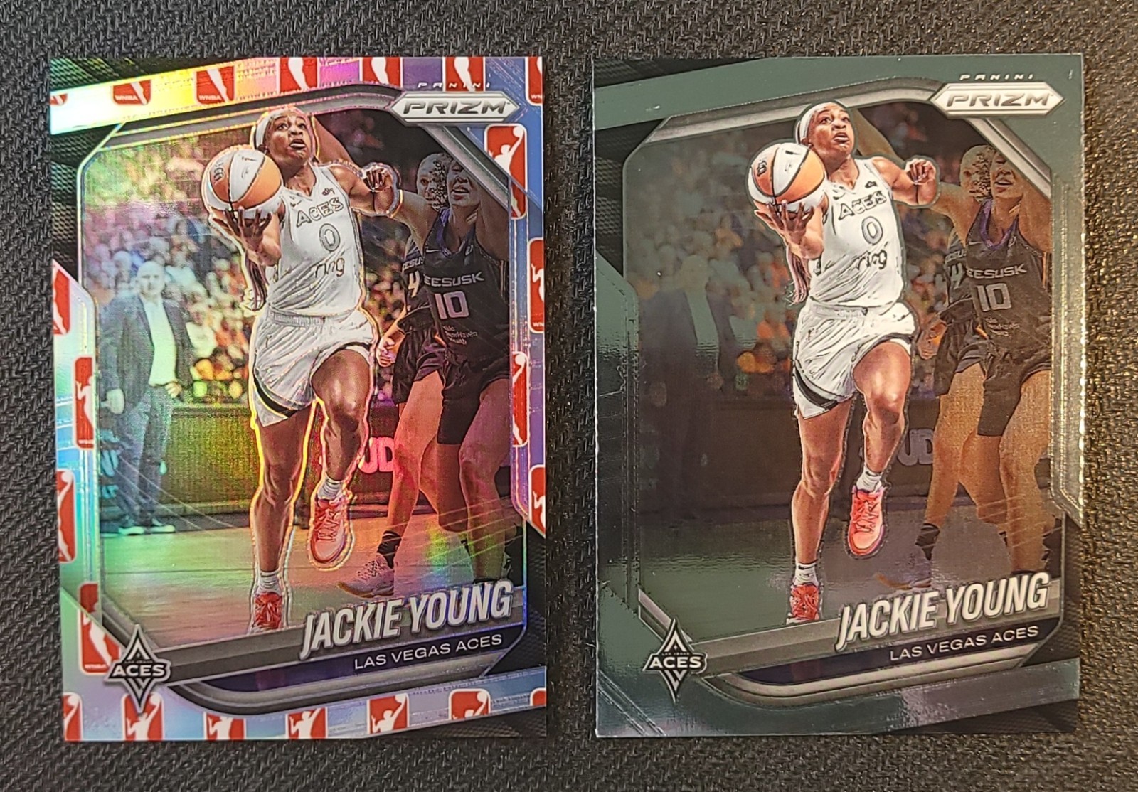 2025 Panini Prizm Jackie Young 2 Card Lot WNBA Logo & Base
