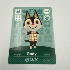 344 Rudy Amiibo Card 344 Series 4 Animal Crossing Nintendo Switch NA Region