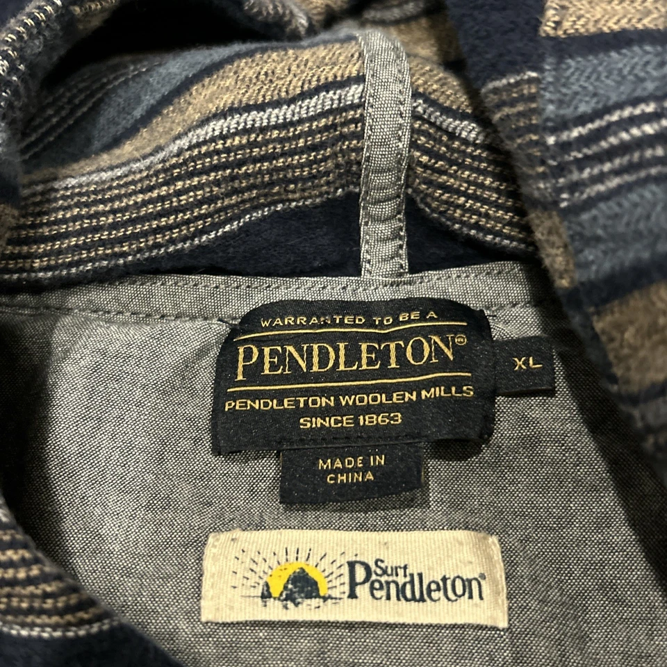 Pendleton Hoodie Mens Surf Baja Southwestern Striped Pullover Beach XL A3 - Image 4 of 4