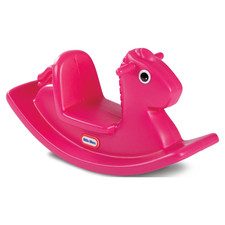Kids Rocking Horse in Magenta, Classic Indoor Outdoor Toddler Ride on Toy, Kids