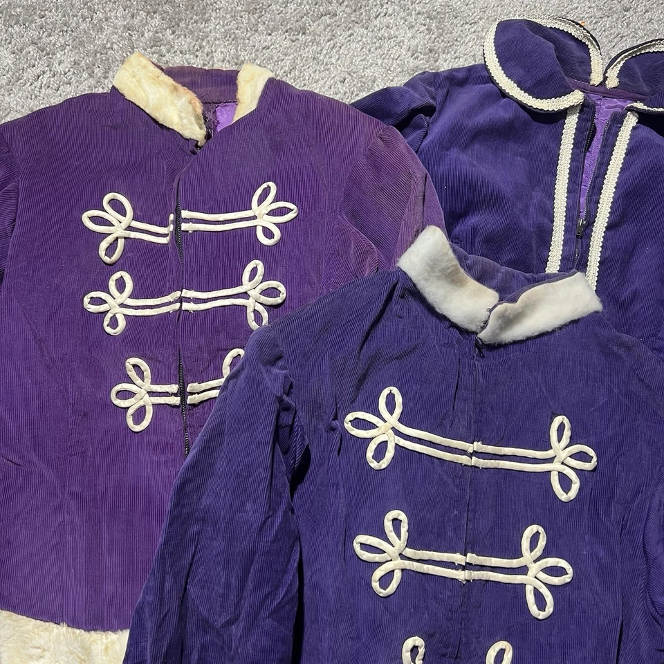 Verdadeiro Lote Vintage de 3 Jaquetas Roxas Fantasia Ajuste Pequeno Zíper Anos 70 - Imagem 2 de 4