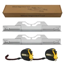 2x Wheel Alignment Tool Kit Heavy Duty Toe Alignment Tool Plates + Tape Measures