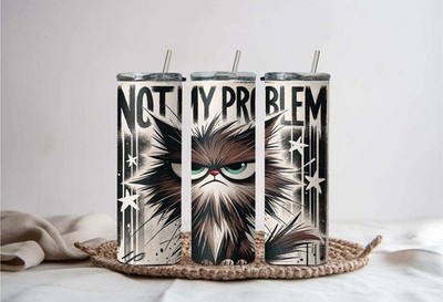 Sarcastic grumpy Cat 20 oz skinny Tumbler hot cold Stainless Steel Insulated cup