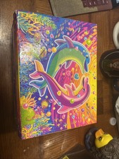 Vintage Lisa Frank Dancing Dolphins Jewelry Stationary Keepsake Box w/Mirror