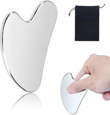 Stainless Steel Gua Sha Facial Massager Tool for Jawline Chin Lymphatic Drainage