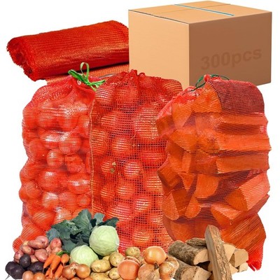 300 Pack Mesh Produce Storage Bags 31 x 20 in Drawstring Onion Potato Bags