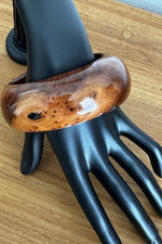 Chunky Handcrafted Wooden Asymmetrical Bangle...