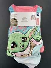 The Mandalorian The Child Baby Yoda Girls 2 Piece Pajama Set 4/5 NWT NEW