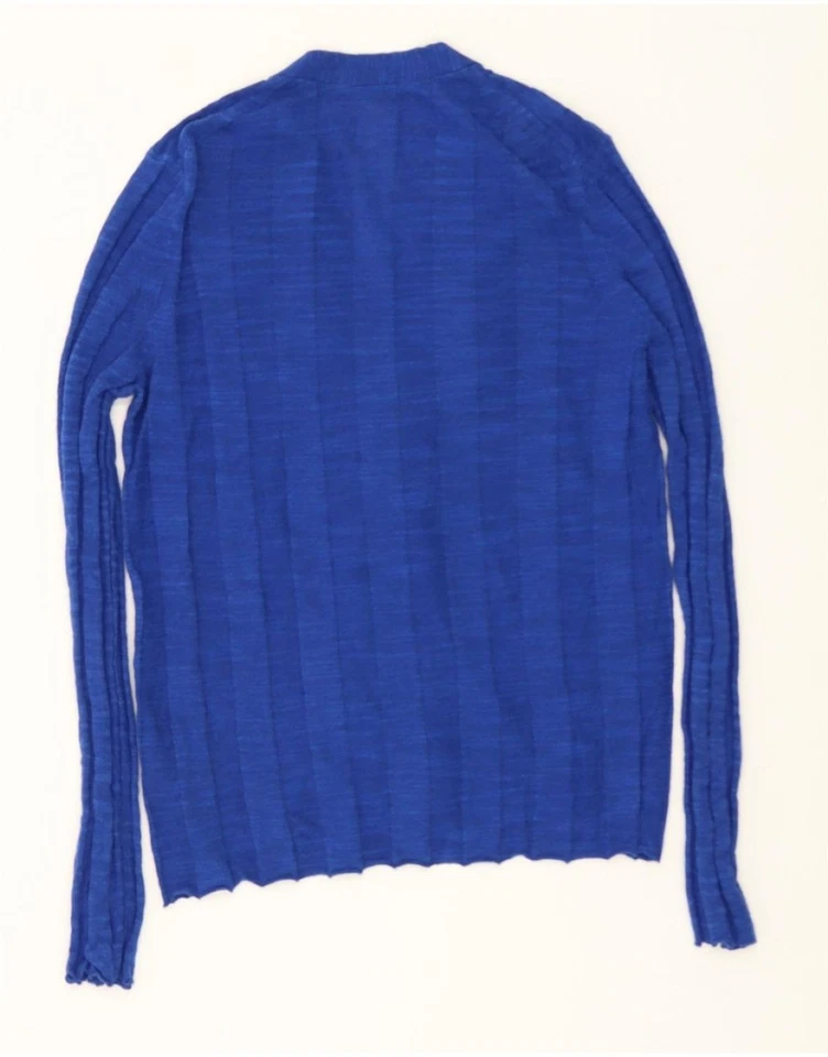 Suéter Cárdigan JIGSAW Mujer Reino Unido 12 Medio Azul Lino CA10 Foto 2 de 3