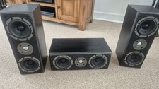 3 x Bowers and Wilkins LCR 3 Bookshelf Speakers Black Good Condition Black Ash