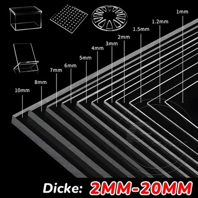 Polycarbonat Platte PC 2-20mm - Klar Transparent Scheibe Bruchsicher 50mm-400mm - Bild 1 von 4
