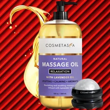 Lavender Relaxation Massage Oil 8.8 oz by Cosmetasa